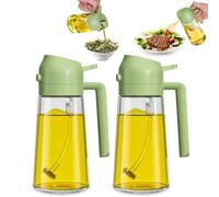 Suuwwn 2 in 1 Bottiglia di olio multifunzionale, 2 Pezzi Spruzzatore di olio 470ml Bottiglia di spruzzo di olio per cucina Olio d'oliva Spruzzatore di olio