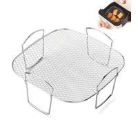 Suuwwn Griglia per Friggitrice ad Aria, in Acciaio Inox 304, Come Stand di Riscal Damento per la Maggior Parte Delle Esigenze di Cottura in Griglia Disidratatore Vaporizzatore e cucina 20.5 * 20.5 * 9