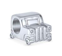SUV Auto Automobile Driver CZ Head Lights Travel Charm Bead Per Donne Mamme Argento Adatto A Bracciale Europeo