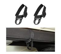 Suvnie 2 ganci appendiabiti con barra a rullo, parti ausiliarie per auto, resistenti, compatibili con Wrangler CJ YJ JL JT LJ TJ JK JKU JLU (nero)