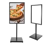 Suvnlsy Supporto per manifesti, formato A1, supporto da pavimento, supporto per indicazioni, altezza regolabile 160 cm, ferro nero, per pubblicità, negozi, ristoranti