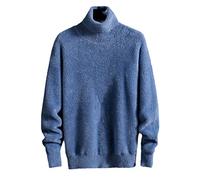 Suvoiier Uomo Inverno Collo Alto Spessore Caldo Maglione Dolcevita Mens Maglioni Cashmere Maschile Pullover Maglieria Uomo, Blu, XXX-Large