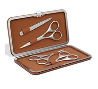 Suvorna Kit Barba e Baffi con Forbici Barba e Baffi, Pinzetta Sopracciglia, Pinzetta Peli Incarniti come Tagliapeli Naso e Orecchie, Kit Uomo, Forbici Punta Arrotondata per Tagliapeli Naso Donna