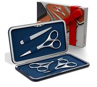 Suvorna Kit per barba e baffi con forbici da barba da uomo, forbici per baffi, forbici per naso, forbici per sopracciglia e pinzette per peli del viso, set di forbici da parrucchiere e set di forbici