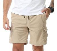 Suwangi Pantaloncini Cargo Uomo Pantaloni Corti in Velluto a Coste Estivi Casual Bermuda Shorts Leggeri Comodo con Multi-Tasche