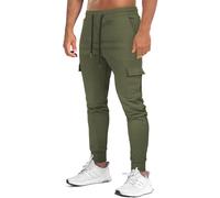 Suwangi Pantaloni Tuta da Jogging Uomo Pantaloni Cargo Joggers Palestra Sportivi Allenamento Cotone Slim Fit Comodi Elastico in Vita con Tasche Multiple