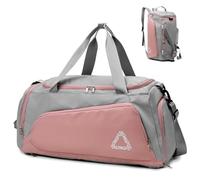 Suweir Borsa sportiva da donna, 45 l, con scomparto per scarpe, scomparto bagnato, impermeabile, Weekender Travel Gym Duffle Bag con zaino, borsa da nuoto, borsa da sauna, borsa da allenamento per