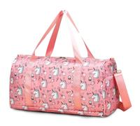 Suweir Borsa sportiva per bambini, borsa da viaggio per bambini, con scomparto bagnato, borsa da nuoto Weekender Duffle Bag borsa da calcio per viaggi, fitness, sport, scuola, Colore: rosa., Borsa da