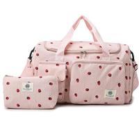 Suweir Borsa sportiva per bambini, borsa da viaggio per bambini, con scomparto bagnato, borsa da nuoto Weekender Duffle Bag borsa da calcio per viaggi, fitness, sport, scuola, Rosa fragola., Borsa