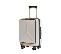 Suwequest Bagagli multifunzionali di modo della scatola di viaggio del contenitore di imbarco femminile di apertura anteriore del bagaglio della password, bianco, 61 cm