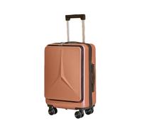 Suwequest Bagagli multifunzionali di modo della scatola di viaggio del contenitore di imbarco femminile di apertura anteriore del bagaglio della password, Oro, 61 cm
