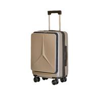 Suwequest Bagagli multifunzionali di modo della scatola di viaggio del contenitore di imbarco femminile di apertura anteriore del bagaglio della password, Grigio argento, 61 cm
