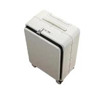 Suwequest Trolley Bagagli Apertura Frontale Bagaglio Leggero Bagaglio a Mano Valigia Da Viaggio Spinner Cabina Rolling Bagagli, Bianco letterario, 51 cm