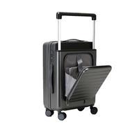 Suwequest Trolley per ruote universali valigia da viaggio valigia trolley trolley apertura posteriore ampia bar leggero Valvole bagagli, Grigio scuro, 51 cm