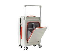 Suwequest Trolley per ruote universali valigia da viaggio valigia trolley trolley apertura posteriore ampia bar leggero Valvole bagagli, Arancione-rosso, 51 cm
