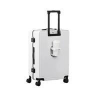 Suwequest Valigia multifunzionale Bagagli da viaggio Femminile Robusto Durevole Pull Rod Box Maschio Scatola di Viaggio Trasporto Scatola di imbarco, bianco, 61 cm