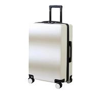 Suwequest Valigia trolley tinta unita leggera scatola password bagagli aziendali scatola di immagazzinaggio di grande capacità unisex, bianco, 28''