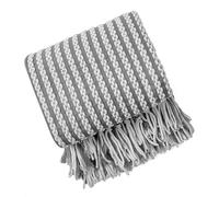SUWOOPH Coperta in maglia con frange, coperta decorativa leggera e lavabile in lavatrice for divano, poltrona, letto e soggiorno(Grey)