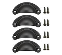 Suwooy Maniglie e Pomelli a Forma Di Conchiglia,Maniglie Vintage Per Armadi,Maniglie Per Cassetti Da 2/4/6 Pezzi,Maniglie Per Porte Mobili Con Viti,Per Cucina,Bagno,Soggiorno,G-4Pcs