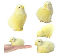 Suxdlan 4 Pezzi Pulcini, Simulazione Peluche Pulcini 4 Pose Realistico Giocattolo Animale Pasquale per Puntelli Foto Primaverili Cestino Decorazione Pollo Pasquale