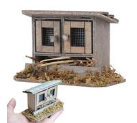Suxdlan Accessori per Case delle Bambole in Miniatura, Nido di Pollo simulato Accessori per Case delle Bambole in Scala 1:12, Mini casa Legno per la Decorazione del Giardino Fai-da-Te