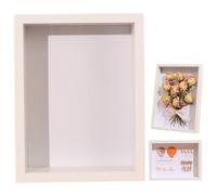 Suxdlan Frame di Scatola Ombra 4x6 3D Cavo Piccolo Telaio Ombra a Prova di Polvere e Resistente all'umidità per L'Immagine di Fiori secchi di più, Solo, Bianco, Bianco