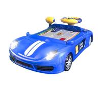 Suxdlan Giocattolo simulatore di Guida, Volante Elettrico con Luce Sonora, apprendimento educativo di Guida per Ragazzi e Ragazze, Senza Batteria, Blu