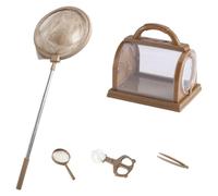 Suxdlan Kit didattico Set da 5 Pezzi per catturare Bambini | per bambini da 3 a 12 anni, include lente d'ingrandimento, pinzette, gabbia, retino per farfalle per l'esplorazione
