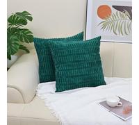 suxuMhao 2 federe semplici in tinta unita con grani di grano, classiche e senza tempo, una semplice federa in tinta unita che si abbina a qualsiasi letto 50 x 50 cm (verde scuro