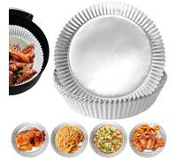 suxuMhao 20 fodere in alluminio per friggitrice ad aria, antiaderenti, usa e getta, fogli di alluminio per uso alimentare, per cottura, friggitura, grigliata, forno a microonde