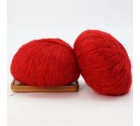 suxuMhao 200 g (8 rotoli) Premium Silk-Mohair Luxury Yarn, miscela ultra morbida per progetti a maglia e uncinetto, rosso scuro