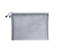 suxuMhao 3 borse per trucchi formato A5, portadocumenti, in rete, per documenti e test, in rete, per documenti, portadocumenti, con cerniera, 23,5 x 18 cm, grigio