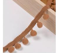suxuMhao Bordo con frange con pompon, mini nappe a sfera, largo 2,5 cm, morbido nastro con frange, E32