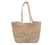 SUXUMHAO Borsa a tracolla da donna in tessuto, borsa tote e borsa per cosmetici, borsa estiva da spiaggia tessuta chic borse a tracolla 28 x 24 x 9,5 cm, nero
