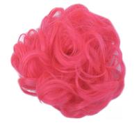 SUXUMHAO Capelli per chignon riccio, 1 cerchietto rosa rosso per acconciature a taglio alto, dimensioni 14 x 8,9 cm, texture riccia dall'aspetto naturale, design durevole e leggero per acconciature
