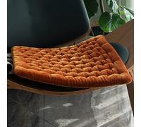 SUXUMHAO Cuscino quadrato per sedia in velluto di lusso, morbido e confortevole, trapuntato, per interni, motivo Tatami, colore arancione, 43 x 43 cm