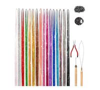 SUXUMHAO Kit di extension per capelli glitterate da 122 cm, 16 colori, con strumenti, resistenti al calore, accessori per capelli da fata per donne, ragazze, bambini,