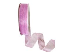 suxuMhao Nastro da regalo, viola chiaro, decorativo, 2 rotoli di garza perlata, 2,5 cm x 45 m, morbido e resistente, per artigianato e confezioni regalo