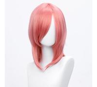 SUXUMHAO Parrucca cosplay Bob di media lunghezza, liscia, 40 cm, rosa scuro
