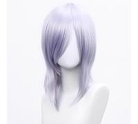SUXUMHAO Parrucca cosplay bob media lunghezza liscia 40 cm donna grigio viola
