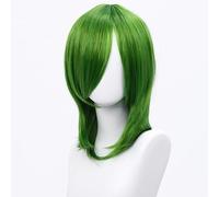 SUXUMHAO Parrucca cosplay bob media lunghezza liscia 40 cm donna verde