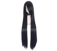 SUXUMHAO Parrucca nera lunga 100 cm, in fibra ad alta temperatura, costume da festa, adatta per abbigliamento da gioco di ruolo