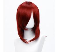 SUXUMHAO Parrucca per cosplay bob, lunghezza media, liscia, 40 cm, colore: vinaccia