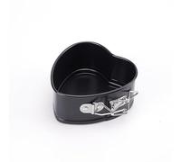 suxuMhao Piatto a molla antiaderente da 10,2 cm con fondo staccabile/piatto per torta a prova di perdite, (nero, a forma di cuore)