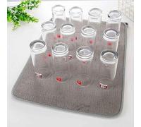 suxuMhao Tappetino scolapiatti grigio, 30,5 x 40,5 cm, tappetino scolapiatti in pietra per bancone della cucina, tappetino asciutto per piatti, 1 tappetino scolapiatti per bancone della cucina