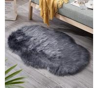 SUXUMHAO Tappeto da bagno, antiscivolo, in peluche, a pelo lungo, lavabile in lavatrice e lavaggio a secco, tappetino da bagno decorativo, 58,4 x 89 cm (grigio scuro)