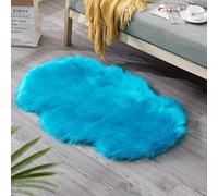 SUXUMHAO Tappeto da bagno, antiscivolo, in peluche, a pelo lungo, lavabile in lavatrice e lavaggio a secco, tappetino da bagno decorativo, 58,4 x 89 cm (blu scuro)