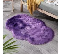 SUXUMHAO Tappeto da bagno, antiscivolo, in peluche, a pelo lungo, lavabile in lavatrice e lavaggio a secco, tappetino da bagno decorativo, 58,4 x 89 cm (viola)
