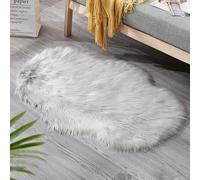 SUXUMHAO Tappeto da bagno, antiscivolo, in peluche, a pelo lungo, lavabile in lavatrice e lavaggio a secco, tappetino da bagno decorativo, 58,4 x 89 cm (grigio chiaro)