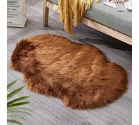SUXUMHAO Tappeto da bagno, antiscivolo, in peluche, tappeto a pelo lungo, lavabile in lavatrice a secco, tappetino da bagno decorativo, 58,4 x 89 cm (marrone)